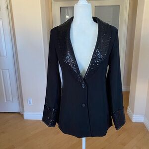 Elegant Black Sequin Blazer